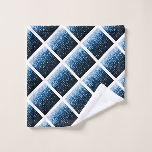 BLAUWE SPARKLE BATHROOM TOWEL SET BAD HANDDOEK (Wasdoekje)