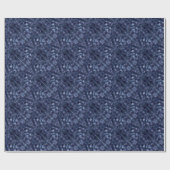 Blauwe Sparkle Bokeh-verlichting Cadeaupapier (Vlak)