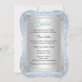 Blauwe Sparkle Jewel Doop Christening Kaart (Voorkant)