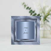 BLAUWE SPARKLE LAYERED ELEGANT WEDDING INVITATION KAART (Staand voorkant)