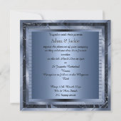 BLAUWE SPARKLE LAYERED ELEGANT WEDDING INVITATION KAART (Achterkant)