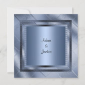 BLAUWE SPARKLE LAYERED ELEGANT WEDDING INVITATION KAART (Voorkant)