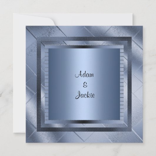 BLAUWE SPARKLE LAYERED ELEGANT WEDDING INVITATION KAART (Voorkant)