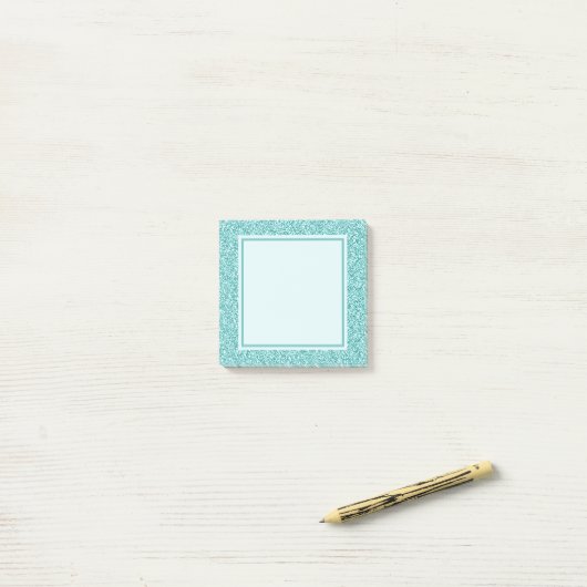 Blauwe Sparkle Post Post-it® Notes (Op bureau)