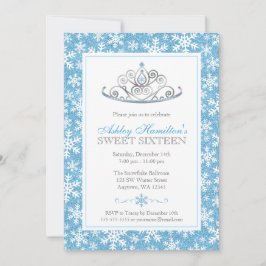 Blauwe Sparkle Prinses Winter Wonderland Sweet 16 Kaart