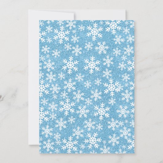 Blauwe Sparkle Prinses Winter Wonderland Sweet 16 Kaart (Achterkant)