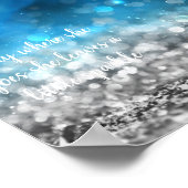 blauwe sparkle quote poster (Hoek)