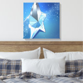Blauwe sparkle Star Parfume Fles Glam Canvas Afdruk (Insitu (Slaapkamer))