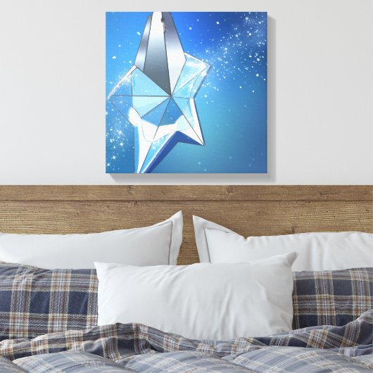 Blauwe sparkle Star Parfume Fles Glam Canvas Afdruk (Insitu (Slaapkamer))