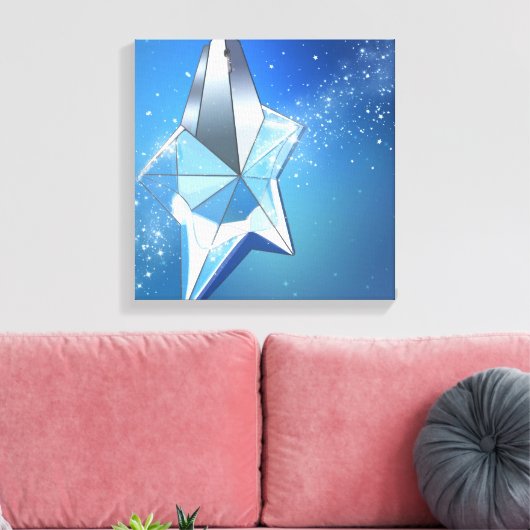 Blauwe sparkle Star Parfume Fles Glam Canvas Afdruk (Insitu (Woonkamer))