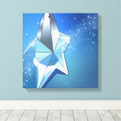 Blauwe sparkle Star Parfume Fles Glam Canvas Afdruk (Insitu (Houten vloer))