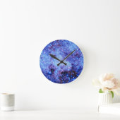 Blauwe sparkle sterren ronde klok (Huis)