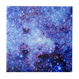 Blauwe sparkle sterren tegeltje