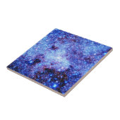 Blauwe sparkle sterren tegeltje (Zijkant)