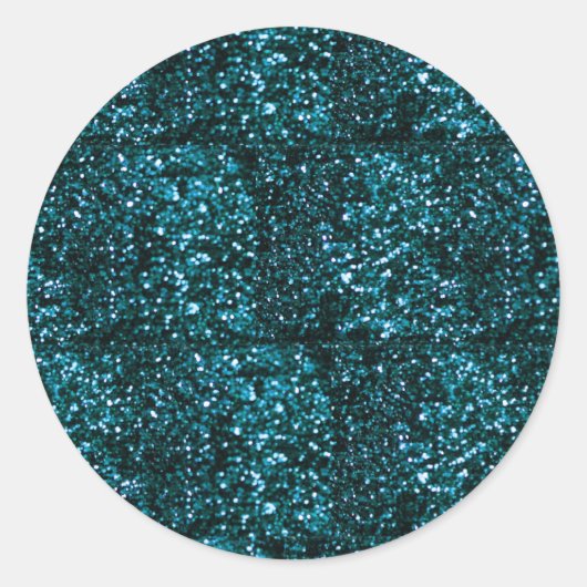 Blauwe Sparkles Ronde Sticker (Voorkant)