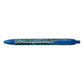 Blauwe Sparkles Zwarte Inkt Pen (Achterkant)