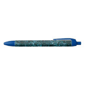 Blauwe Sparkles Zwarte Inkt Pen (Bovenkant)