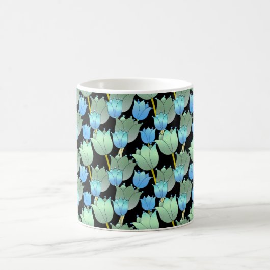 Blauwe Sparkling Floral Fantasy Koffiemok (Center)