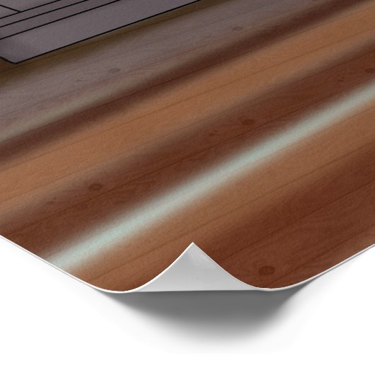 Blauwe Sparkly Schoenen | Klein meisje dat tv kijk Poster (Hoek)