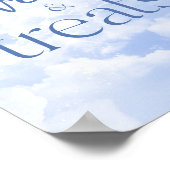 Blauwe Sparkly Wolken Snoep & Treats Sign Poster (Hoek)