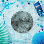 Blauwe sparren grijs groen rustieke natuur papieren bordje (Feest)