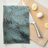 Blauwe sparren grijs groenblijvende boom rustieke  theedoek (Quarter Fold)