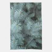 Blauwe sparren grijs groenblijvende boom rustieke  theedoek (Verticaal)