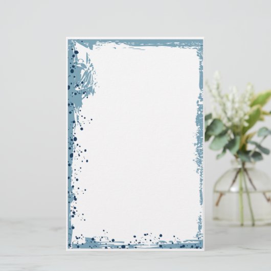 blauwe spat briefpapier (Staand voorkant)