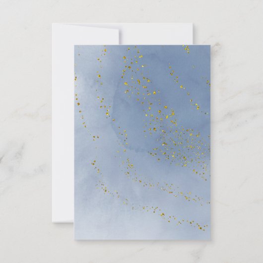 blauwe spatten en faux goudglitter , met uitzonder kaart (Achterkant)