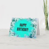 Blauwe spatten verf wenskaart kaart (Voorkant)