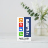 Blauwe Special Handyman Tools Layer Visitekaartje (Staand voorkant)