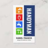 Blauwe Special Handyman Tools Layer Visitekaartje (Voorkant)