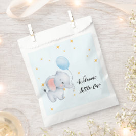 Blauwe Speelse Olifanten Baby Shower Bedankzakje
