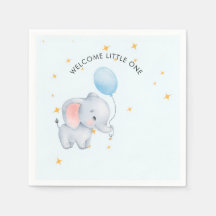 Blauwe Speelse Olifanten Baby Shower