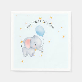 Blauwe Speelse Olifanten Baby Shower Servet