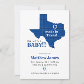 Blauwe speldenkplaat gemaakt in Texas - verticale  Aankondiging (Voorkant)