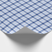 Blauwe speldenreep | Blauw wit patroon Cadeaupapier (Hoek)