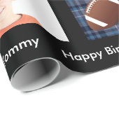 Blauwe speldensport en sport met foto van Birthday Cadeaupapier (Rol Hoek)