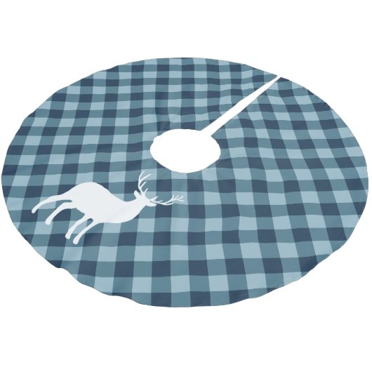 Blauwe speldenstaart en witte staaf | Vakantie Kerstboom Rok (Gekanteld)