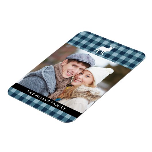 Blauwe speldenstaart en witte staaf | Vakantie Magneet (Linkerzijde)