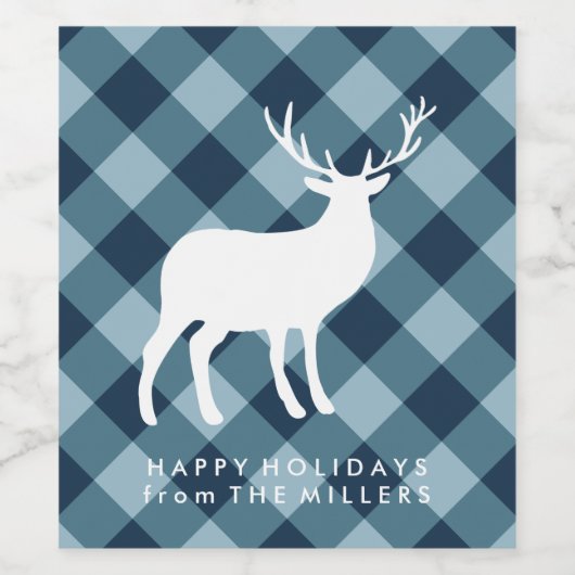 Blauwe speldenstaart en witte staaf | Vakantie Wijn Etiket (Enkel label)