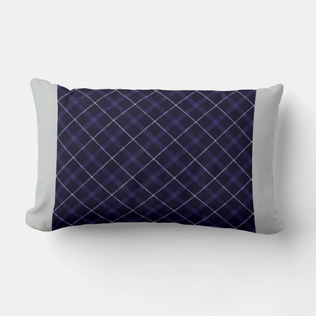 Blauwe speldenstang / Tartan met vaste strepen Kussen (Voorkant)