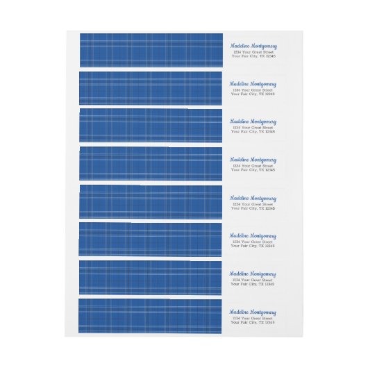 Blauwe speldenverpakking rond label (Vel)