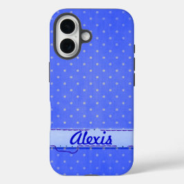 Blauwe speldjes iPhone 16 hoesje