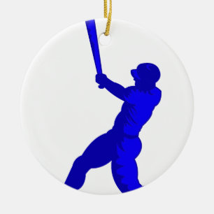 Blauwe speler keramisch ornament
