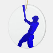 Blauwe speler keramisch ornament (Links)