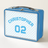 Blauwe Speler Naam Jersey Nummer Kinder Jongenssch (Voorkant)