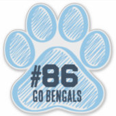 Blauwe speler # Pawprint Pride Sticker (Voorkant)