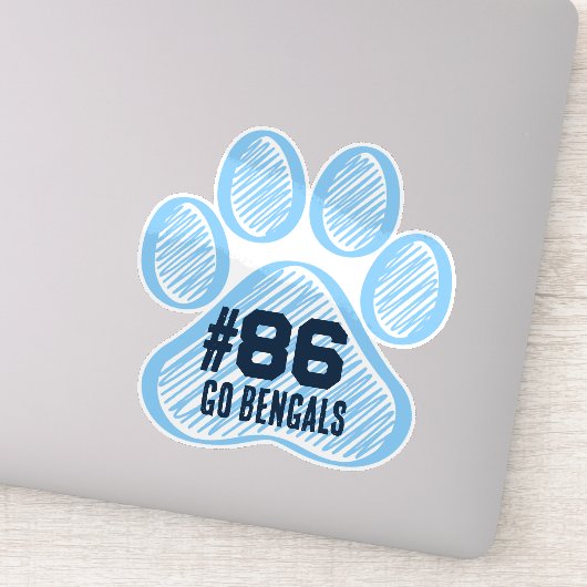 Blauwe speler # Pawprint Pride Sticker (Detail)