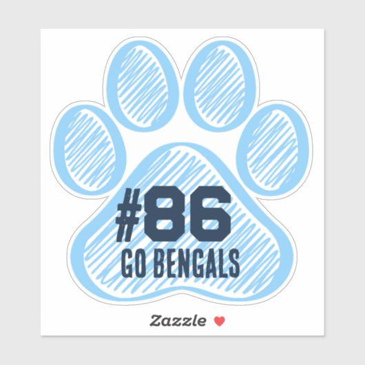 Blauwe speler # Pawprint Pride Sticker (Vel)